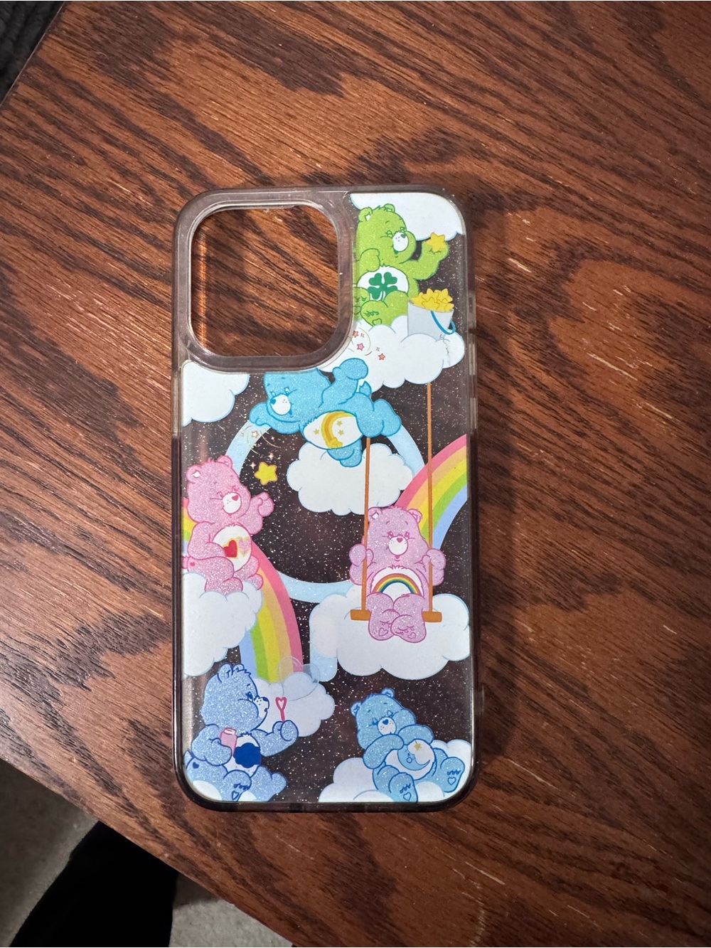 Care Bears Glitter Clear Phone Case with Rainbow Bears - Multicolor